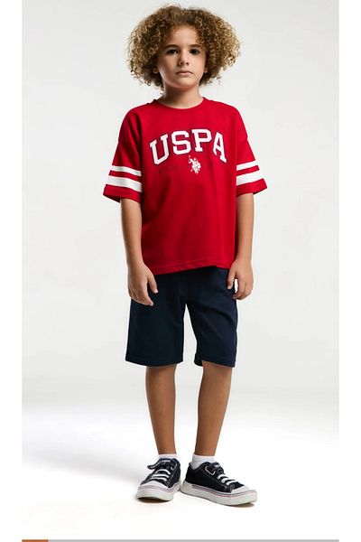 U.S. Polo Assn. Men'S, Licensed, Uspa, Basic, Uspa Writing, 2 Thread, 100% Cotton, T-Shirt Bermuda Suit