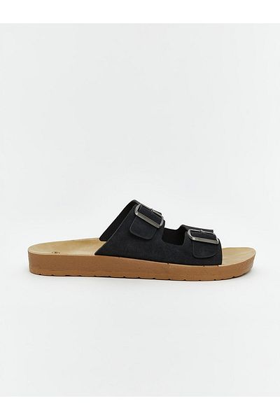 LC Waikiki Ανδρικές παντόφλες LCW STEPS Μαύρες διπλές ριγέ