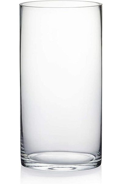 Encounter Glass Cylinder Vase (Clear, Width 4in, Height 7.8in)