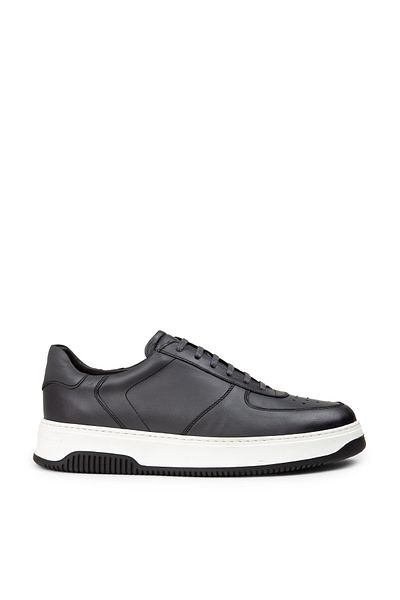 Deery Ανδρικά παπούτσια sneaker από γνήσιο γκρι δέρμα