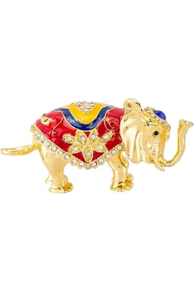 AKDC Metal Elephant Décor Box 12Cm X 5Cm X 5Cm Multi-Colour