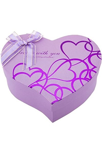 AKDC صندوق هدايا على شكل قلب مقاس 17 سم × 20 سم × 8 سم أرجواني