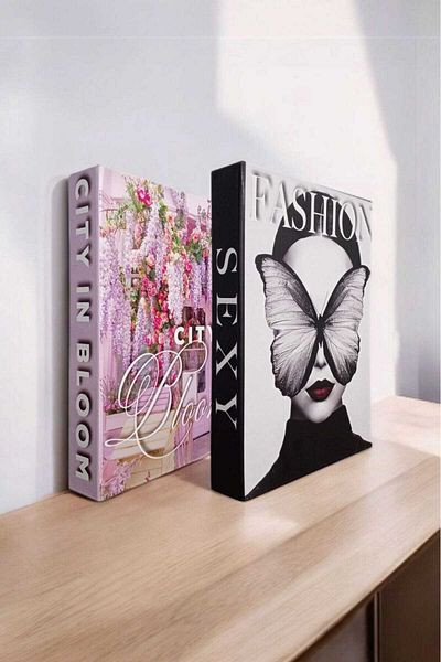 BayCazip Decorative Book Look Box Set of 2 Decorative Book Looking Box