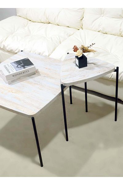 sharpdo Square Coffee Table, Simple Modern Living Room, Home Wood, Light Luxury Style 64*64*43&44*44*50CM