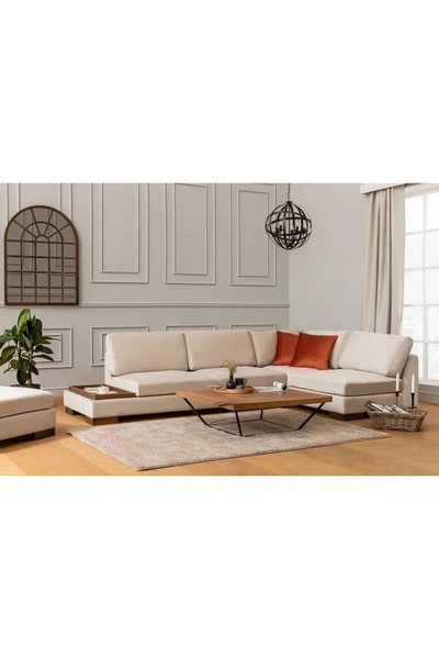 Vivense Tulip Köşe Koltuk, Ekru, Sağ Köşe