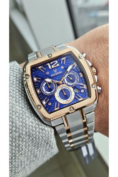 Raymond G 811718 M Metal Men's Wrist Watch - Stainless Steel - 2 Year Warranty