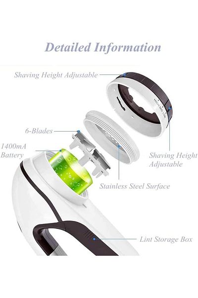 COOYA Household Electric Clothing Shaver, Powerful Power, 3 Lint Depth, Suitable for textiles, White