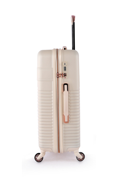 Track ABS Luggage Set, Hard 4 Pieces Set with 4 Wheels Lock, Size 28/24/20/14 Inches, HK222/4P-Rice White