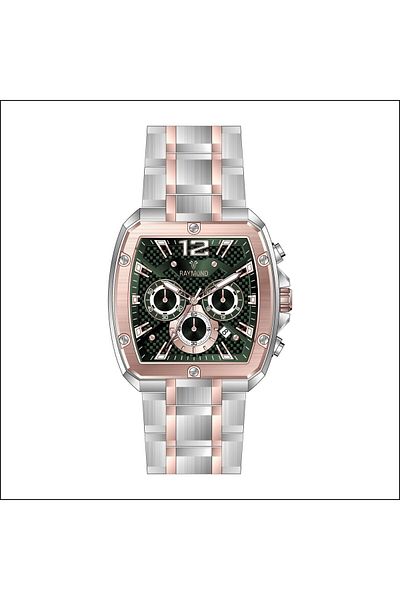 Raymond G 811718 M Metal Men's Wrist Watch - Stainless Steel - 2 Year Warranty