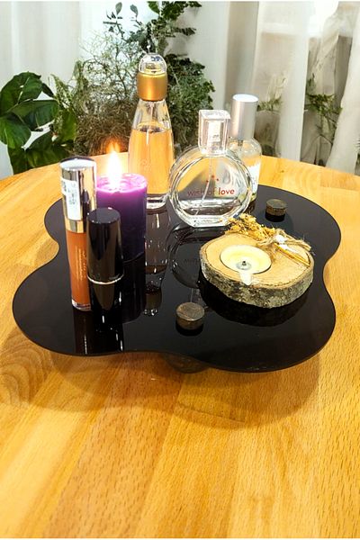 PEKA Decorative Wooden Leg Plexiglass Organizer - Makeup & Jewelry Organizer Stand