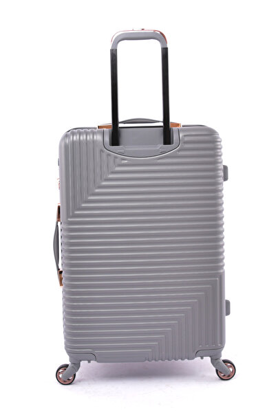 Track ABS Luggage Set, Hard 4 Pieces Set with 4 Wheels Lock, Size 28/24/20/14 Inches, HK222/4P-D Grey