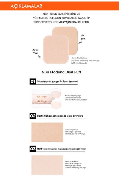 Missha 2-Piece Double Sided NBR Flocking Makeup Sponge Puff Set