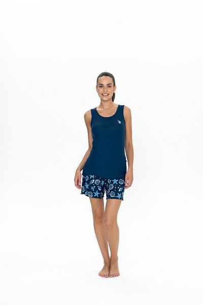 U.S. Polo Assn. U.S. Polo Assn. Set de pijamale pentru femei, albastru bleumarin, cu modele - ILC2.20U10G6S