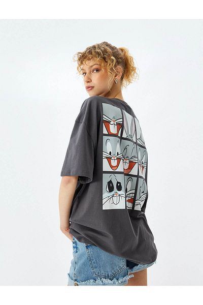 Koton Tricou oversize cu licență Bugs Bunny cu imprimeu pe spate