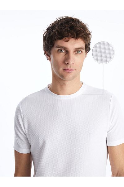 LC Waikiki Tricou texturat pentru bărbați cu mânecă scurtă cu gât turnu de sezon nou - S40300Z8