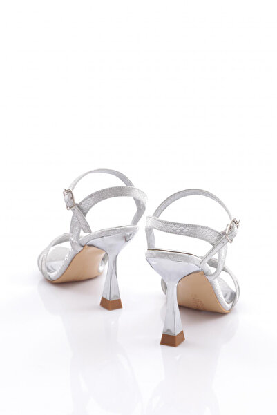 DGN Women's Ankle Strap Heeled Shoes Silver Imported 26232722121832322