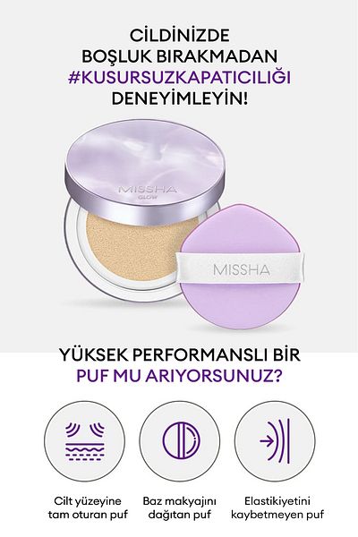 Missha Soft Makeup Sponge - High Coverage, Glow Layering Fit Puff (5 Pcs)