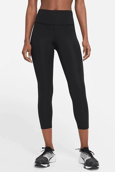 Nike Fast Dri Fit Crop Leggings Black Short Crop Multi-Pocket Regenerating Leggings Black