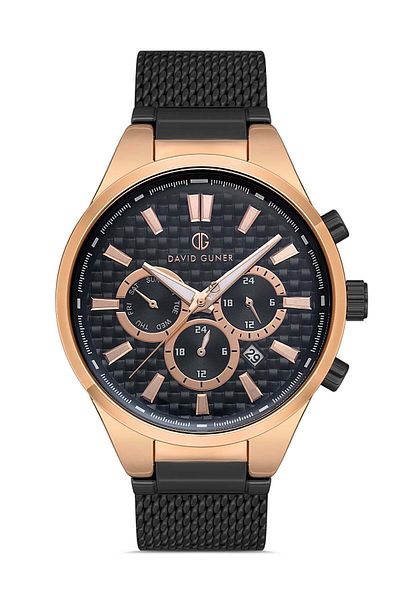 DAVID GUNER Rose Black Coated Black Dial Men's Wristwatch Dg-8343Gc-R2