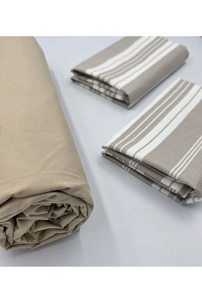 pınarhome collectıon New Season - 100% Organic Cotton, Soft Sand and Elastic Crossbody+Pillow Cover Corner Depth 28-30 cm