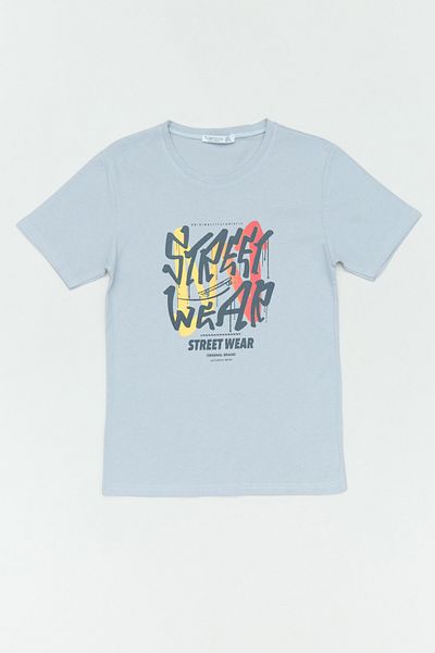 Fulla Moda Tricou pentru băieți, 100% bumbac, cu imprimeu cu text