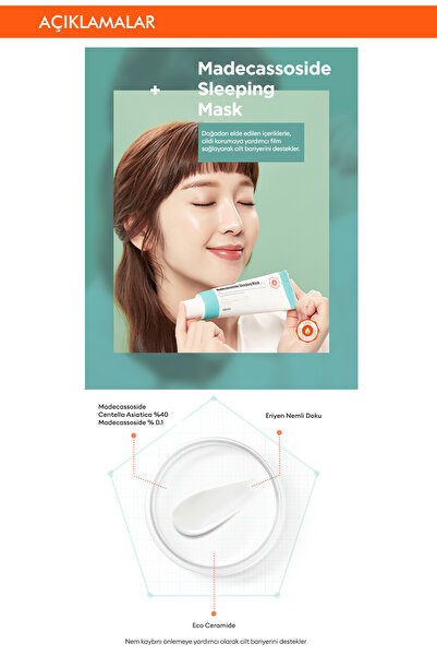 Missha Hassas Ve Yıpranmış Ciltler Için Özel Bakım Sağlayan Uyku Maskesi A'pıeu Madecassoside Sleeping Mask