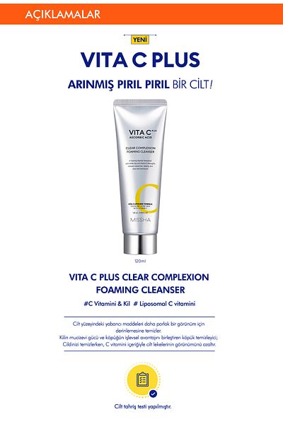 Missha Anti-Blemish Vitamin C Cleansing Foam 120 ml Vita C Plus Complexion Foaming Cleanser
