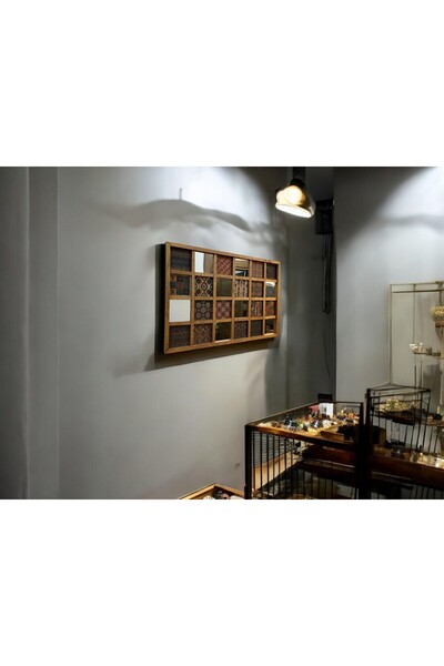 woodline Ahşap Aynalı Duvar Dekoru,Halı Motifli Aynalı Duvar Dekoru,Ev Hediye...