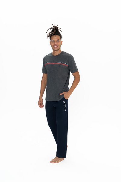 U.S. Polo Assn. Πόλο Ασν. Ανδρικό Anthracite Mlnj. Πυτζάμες - Σετ Πιτζάμες T-Shirt Ρούχα για το σπίτι - ILC2.18W89K5Y