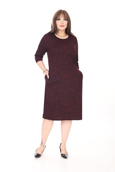 modayız Rochie de iarnă cu buzunar dublu mărime Plus 4A-2642