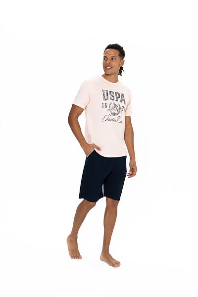 U.S. Polo Assn. Πόλο Ασν. Ανδρικό Σετ Πιτζάμες με εμπριμέ σορτς 100% βαμβάκι