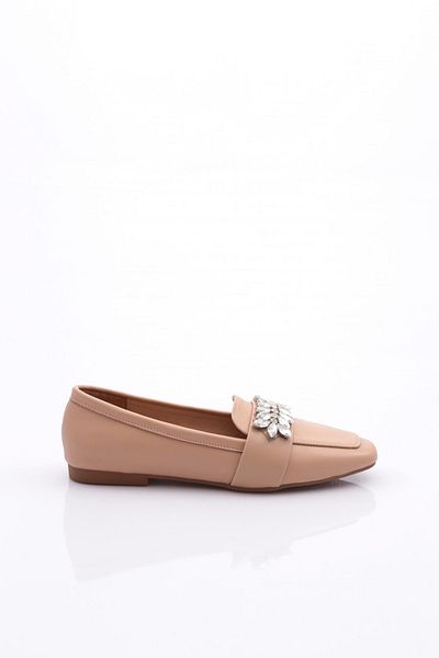 DGN Γυναικείο Loafer Nude Color - Πόρπη από κρυστάλλινη πέτρα, 61192534