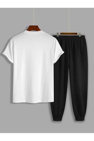 DAXİS Sportwear Company Set de trening cu imprimeu MEN'S PARADISE Tricou Jogger Pantaloni de trening - Set de sus și de jos