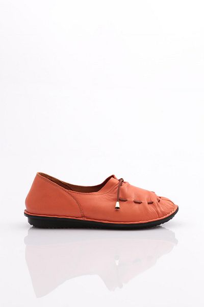 DGN Women's Stitching Detailed Ballerina Ballerina Orange 1533232110