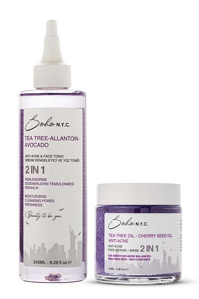 Soho N.Y.C. Vegan Set Anti Acne Face Mask/serum Tonic