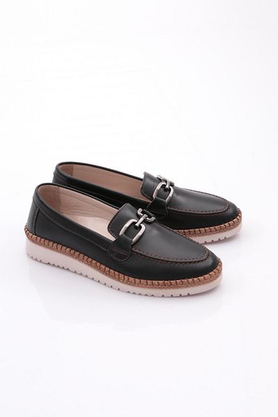 DGN P65 Pantofi Confort pentru damă, piele naturală, negru