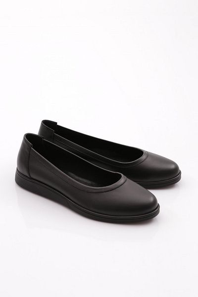 DGN Women's Leather Ballerinas Genuine Leather Black 351493