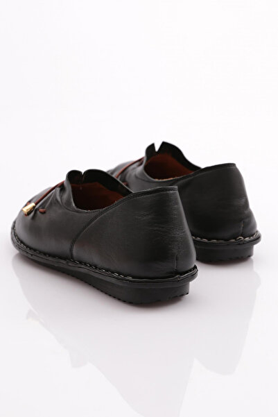 DGN Women's Stitching Detailed Ballerinas Black 1533232110