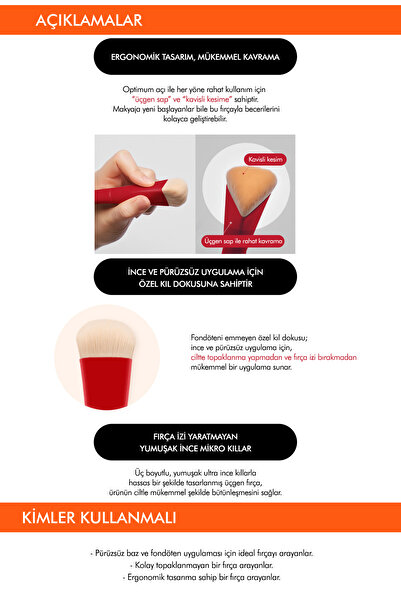 Missha Pürüzsüz Uygulama Sunan Fondöten & Baz Fırçası Radiance Perfect Fit Brush (red)