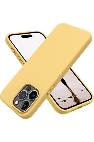 AWH جراب سيليكون أصفر مضاد للصدمات لهاتف iPhone 15 Pro (6.1 بوصة) - نحيف، رفي...