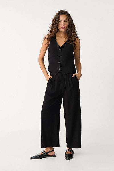 Stradivarius Linen blend darted culottes