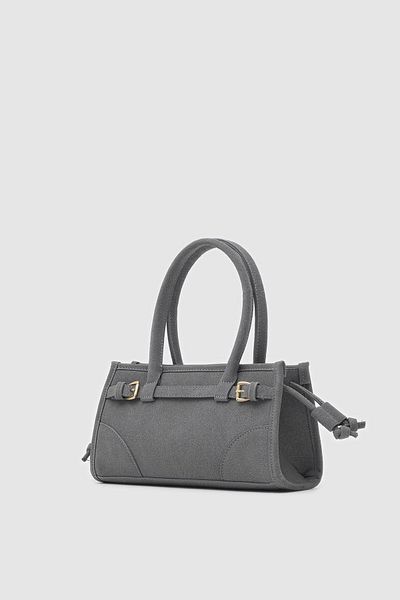 Shule Bags Maison Suede Baguette Bag Anthracite