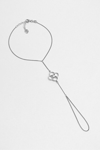 So CHIC... Yaşam Çiçeği 18 Ayar Beyaz Altın Kaplama 21 Cm Gümüş Şahmeran