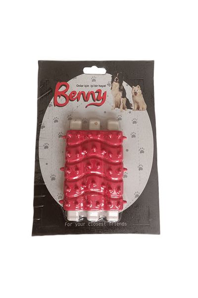 NEZADE STORE Benny Teeth Scratching Dog Toy - 10 Cm Rib, Set of 3