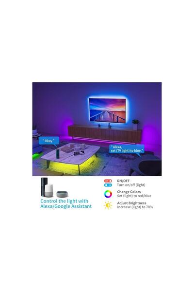 Govee Rgb Led Şerit H61103a3, Wifi Bt Led Şerit, Alexa, Google Asst. Destekli - 10 Metre