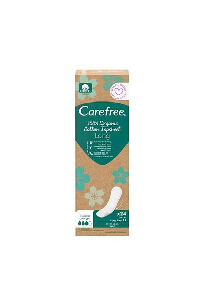 Carefree Carefree Ultra Thin Cotton Unscented 24 Longer Daily Pads