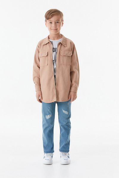 Fulla Moda 100% памучен костюм с джобове за момче от 2 части