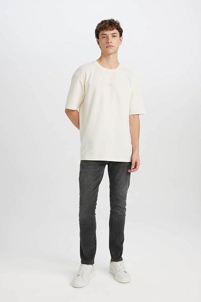 DeFacto Ανδρικό T-shirt Ecru - D5494ax/er137