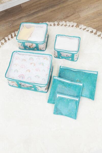 MasterCar Baby 6 Lı Seyahat Seti Bebek Bakım Çantası Seyahat Bebek Hurcu Hastane Çıkışı Seti Bavul Düzenleyici