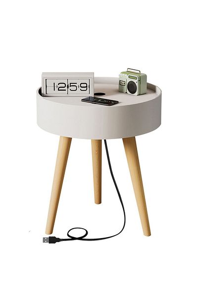 sharpdo Wireless Charging Large Capacity Storage Household Bedside Coffee Table Bedside Table
